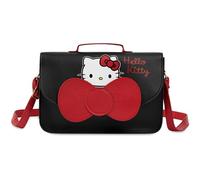 Hello Kitty Sanrio Bolso Niña con Correa Ajustable Kawaii Bolso Bandolera Mujer Chica Kuromi My Melody Regalos de Anime (Negro/Rojo)