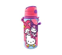 Hello Kitty Sanrio Botella Reutilizable, Cantimplora Diseño Aluminio Resistente, Botella de Agua para Niñas, Botella Viaje con Asa, Capacidad 600 ml