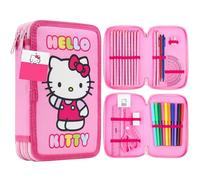 Hello Kitty Sanrio Estuche Escolar Niña Material Escolar Estuches Bonitos Aesthetic Kuromi Cinnamoroll Set Colorear Lápices de Colores Bolígrafos (Multi Hello Kitty)