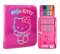 Hello Kitty Sanrio Estuche Escolar Niña Material Escolar Estuches Bonitos Aesthetic Kuromi Cinnamoroll Set Colorear Lápices de Colores Bolígrafos (Rosa Hello Kitty)