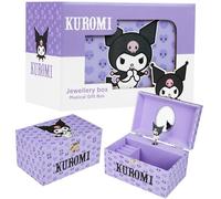Hello Kitty Sanrio Kuromi Joyero Musical Niña Adolescente Anime Joyero Organizador Caja Decorativa Bonita con Figura Giratoria Regalo para Niñas (Morada Kuromi)