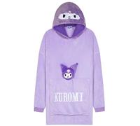Hello Kitty Sanrio Kuromi Sudaderas Mujer con Capucha, Manta con Mangas y Peluche Adjunto, Regalos de Anime para Ella (Morado Kuromi)
