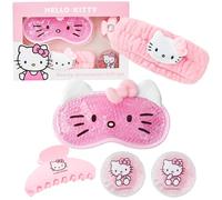 Hello Kitty Sanrio Mascarilla Ojos Set Belleza Accesorios, Kawaii Pinzas Pelo Skincare Diademas Antifaz Frio para Ojos, Regalo Mujer Adolescente (Rosa Hello Kitty)
