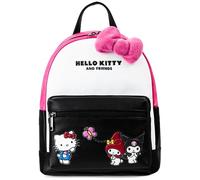 Hello Kitty Sanrio Mochila para Mujer, Adolescentes y Niñas, Bolsos de Hombro de Moda, Kuromi My Melody, Regalos para Ella (Rosa/Negro)