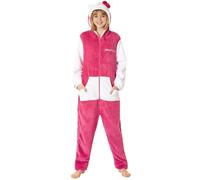 Hello Kitty Sanrio Pijama Entero Niña y Adolescente con Capucha, Pijama Una Pieza, Polar Ropa de Dormir, Regalos de Anime (9-10 Años, Rojo Hello Kitty)