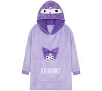 Hello Kitty Sanrio Sudadera con Capucha Niña, Kuromi Cinnamoroll Manta con Mangas y Peluche Adjunto, Regalos de Anime (Morado Kuromi)