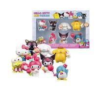 Hello Kitty - Set de 8 Figuras de 5 cm, Incluye, Kuromi, My Melody y 5 Amigos Más, Pack de Colección con Diseño Adorable, Famosa (HKTJ4000)