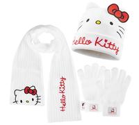 Hello Kitty Set de Guantes, Gorros y Bufandas Niña y Adolesentes - Conjunto de Invierno