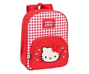 HELLO KITTY Spring - Mochila Escolar Infantil Animada, Mochila Niño, Mochila Infantil, Adaptable a Carro, Ideal para Niños, Cómoda y Versátil, Calidad y Resistencia, 26x11x34 cm, Color Rojo