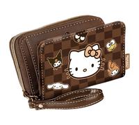 Hello kitty squares-billetero, marrón, 15 x 10 cm