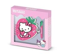 Hello Kitty Strawberry-Pack de Diario Fresa + Bolígrafo de 6 Colores, Rosa