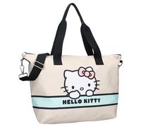 Hello Kitty Take Me To The Party - Bolsa grande Shopper Shopping Bag - Dimensiones 48 x 32 x 14 cm - Color beige, beige