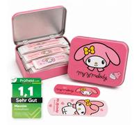 Hello Kitty Tiritas Infantiles - 24 Apósitos Adhesivos Resistentes al Agua e Hipoalergénicos en Caja Metálica - Tiritas para Heridas de Niños con Diseño Oficial Hello Kitty