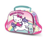 Hello Kitty Unicorn-Bolsa Portamerienda 3D, Rosa 26 x 20 cm