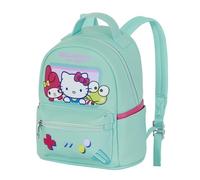 Hello Kitty Videogame-Mochila Heady Pequeña, Turquesa, 22 x 25 cm, Capacidad 5 L