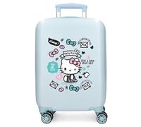 Hello Kitty You Are Cute Maleta de Cabina Azul 33x50x20 cms Rígida ABS Cierre de combinación Lateral 28,4L 2 kgs 4 Ruedas Dobles Equipaje Mano