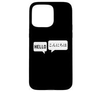 Hello Konnichiwa Japanese-English Translator Carcasa para iPhone 15 Pro MAX