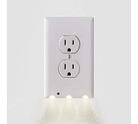 Hello Light - Paquete de 4 luces nocturnas LED integradas en tomas de corriente eléctricas, enciende y apaga automáticamente la luz nocturna (dúplex, blanco)