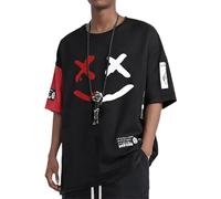 Hello MrLin Camiseta Techwear Masculina de Manga Corta con Estilo Harajuku y Streetwear japonés de Hip Hop