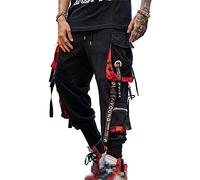 Hello MrLin Herren Techwear Hosen Hip Hop Jogger Cargo Pants Baggy Streetwear Punk Hose Men