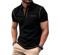 Hello MrLin Polo de manga corta para hombre, de algodón, ligero, casual, para negocios, para hombre, adulto, transpirable, para verano, golf, camiseta, Negro, M