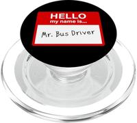 Hello My Name is... Mr. Bus Driver - Men's Cute School PopSockets PopGrip para MagSafe