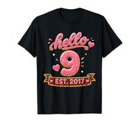 Hello Nine Sweet Cookie Ninth Birthday EST 2025 Party Camiseta