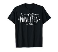 Hello Nineteen EST 2007 19th Birthday Women 19-Year-Old Camiseta