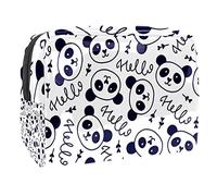 Hello Panda - Bolsa de cosméticos para mujer, bolsa de aseo de viaje, bolsa grande de PVC para maquillaje, práctica bolsa organizadora con cremallera, multicolor, 18.5x7.5x13cm/7.3x3x5.1in, Neceser