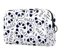 Hello Panda - Neceser para mujer, neceser de viaje, bolsa organizadora de maquillaje con cremallera, multicolor, 18.5x7.5x13cm/7.3x3x5.1in, Neceser
