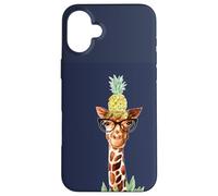 Hello Pineapple Giraffe! Animal Usando Gafas Divertidas Azul Carcasa para iPhone 16 Plus