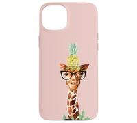 Hello Pineapple Giraffe! Nerd Animal Funny Glasses Rosa Carcasa para iPhone 15 Plus