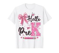 Hello Pre-K - Arco de Coqueta de Regreso a la Escuela para Maestros para niños Camiseta