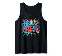 Hello Pre-K Comic Book Style Kids Camiseta sin Mangas
