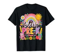 Hello Pre-K Floral Teacher Student Back To School Camiseta