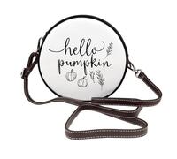 Hello Pumpkin - Bolso bandolera redondo minimalista de piel para mujer