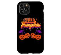 Hello Pumpkin Cherry Jack-O-Lantern Faces Retro Halloween Carcasa para iPhone 11 Pro