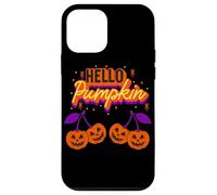 Hello Pumpkin Cherry Jack-O-Lantern Faces Retro Halloween Carcasa para iPhone 12 Mini