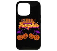 Hello Pumpkin Cherry Jack-O-Lantern Faces Retro Halloween Carcasa para iPhone 13 Pro