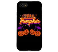 Hello Pumpkin Cherry Jack-O-Lantern Faces Retro Halloween Carcasa para iPhone SE (2020) / 7/8