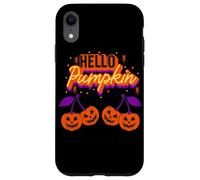 Hello Pumpkin Cherry Jack-O-Lantern Faces Retro Halloween Carcasa para iPhone XR