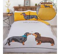Hello Salchichas Individual Tapa y Funda de Almohada Nórdicas Dos Caras Cama Dog