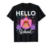 Hello School Cute Princess Pretty Cute Girl Niñas pequeñas Camiseta gráfica económica, Hombre, Negro, XL