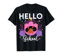 Hello School Cute Princess Pretty Cute Girl Niñas pequeñas Camiseta gráfica económica, Hombre, Negro, XL