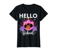 Hello School Cute Princess Pretty Cute Girl Niñas pequeñas Camiseta gráfica económica, Mujer, Negro, XL