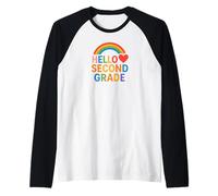 Hello Second Grade Fun Back-to-School Tees Bags and Decor Camiseta Manga Raglan