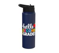 Hello Second Grade Team 2nd Grade Back to School Teacher Kid Stainless Steel Insulated Water Bottle