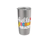 Hello Second Grade Team 2nd Grade Back to School Teacher Kid Vaso térmico de acero inoxidable de doble pared