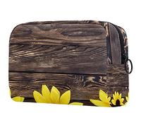 Hello-Spring - Bolsa de cosméticos con diseño de girasol para mujer, bonita bolsa de maquillaje, espaciosa bolsa de aseo de viaje, regalos para niñas, Multicolor 04, 18.5x7.5x13cm/7.3x3x5.1in, Estuche
