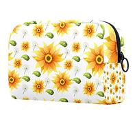 Hello-Spring - Bolsa de cosméticos con diseño de girasol para mujer, bonita bolsa de maquillaje, espaciosa bolsa de aseo de viaje, regalos para niñas, Multicolor 06, 18.5x7.5x13cm/7.3x3x5.1in, Estuche